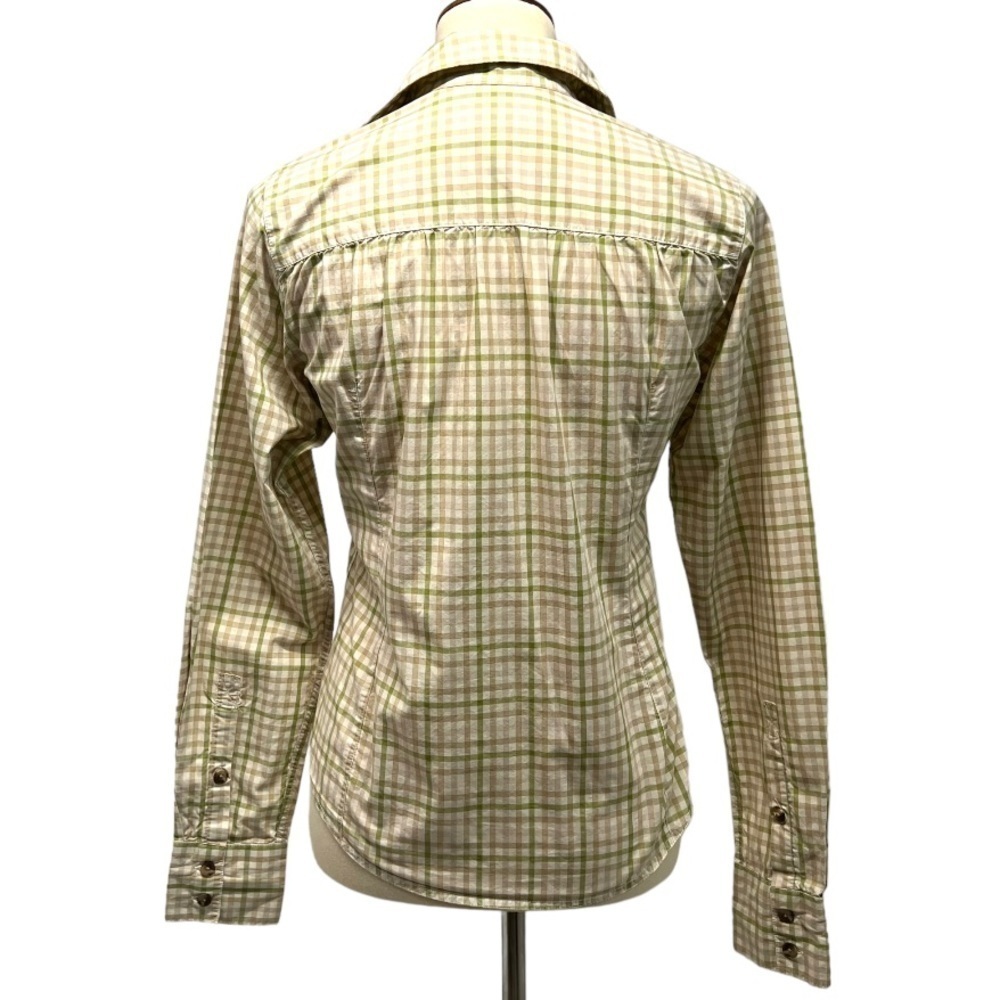 Filson Cotton Tan & Green Plaid Long Sleeve Button Front Shirt Women’s Small - Picture 7 of 12